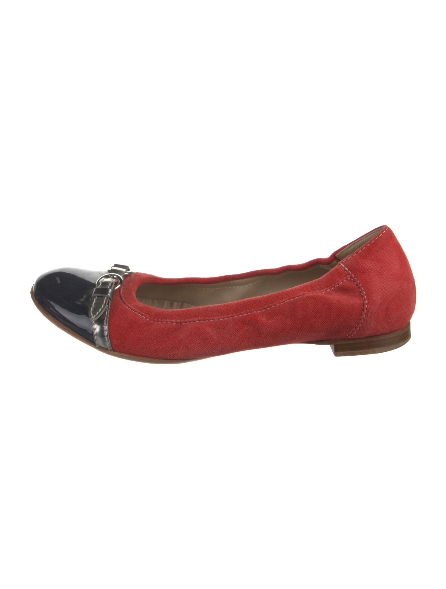 AGL Suede Colorblock Pattern Ballet Flats